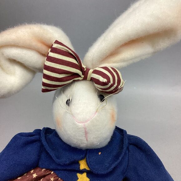 VTG Artisan Flair Miss Elle’s Patriotic Dress Plush Rabbit - 16.5” - Picture 11 of 14